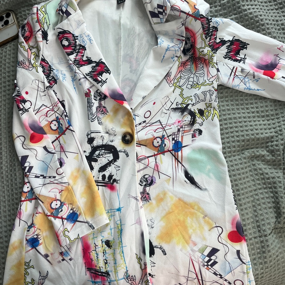 SHEIN Multicolor Artistic Print Jacket